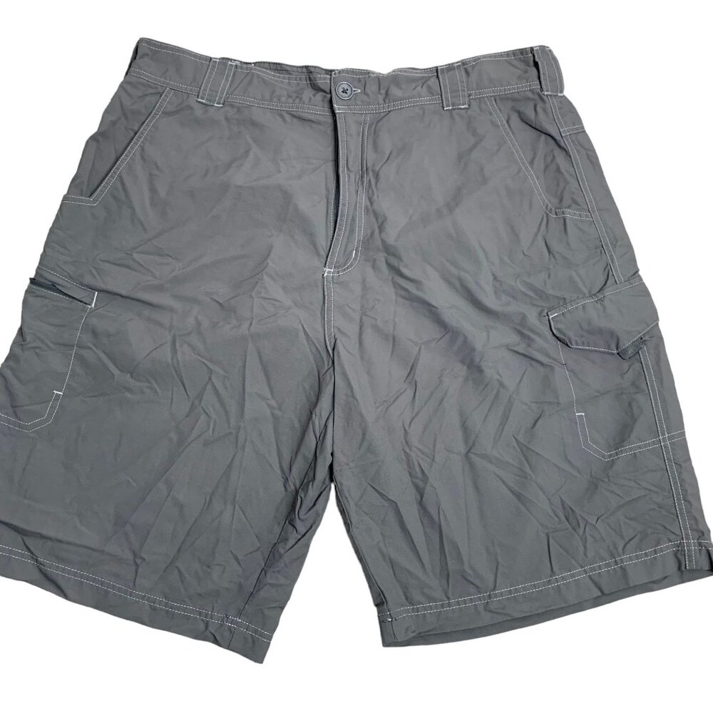 Vintage 90s Rustic Ridge Athletic Cargo Shorts 38 Grey Pockets Button Zipper